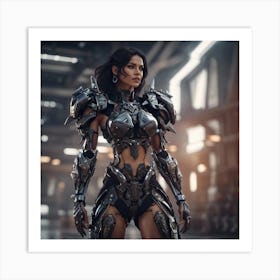 Futuristic Woman In Armor Art Print