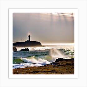 Lighthouse At Dusk Art Print