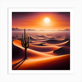 Sunset In The Desert Art Print