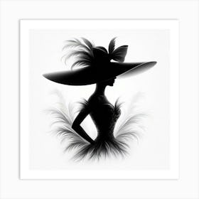 Silhouette of an elegant woman 1 Art Print