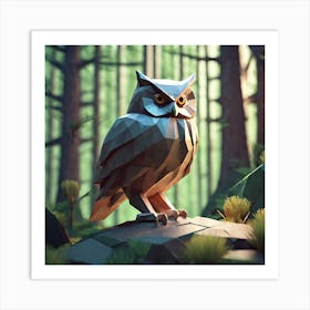 Low Poly Owl 1 Art Print