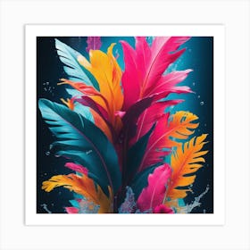 Colorful Feathers Art Print