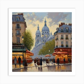 Boulevard And Montmartre Paris Art Print