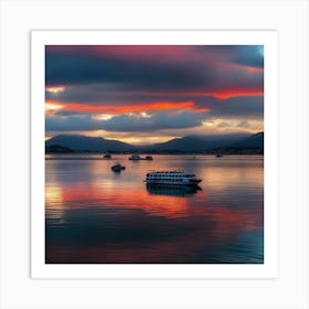 Sunset At The Bay Art Print