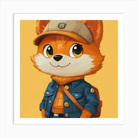 Charming Adventurer: Portrait of a Stylish Fox Art Print