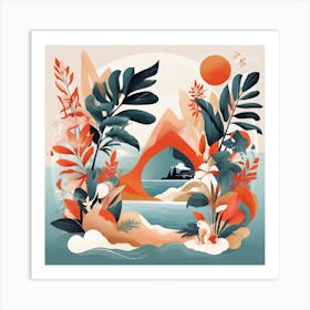 Scandinavian style, Tropics 1 Art Print