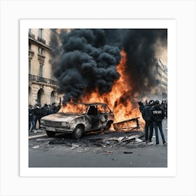 Riots In Paris 2 Art Print