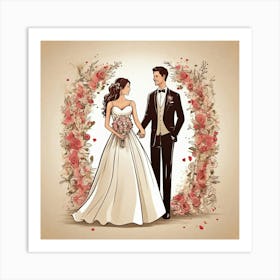 Wedding Couple Art Print