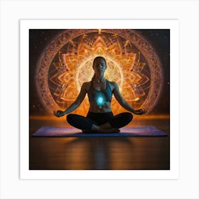 Yoga Woman In Meditation Art Print