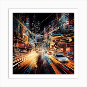 New York City At Night Art Print