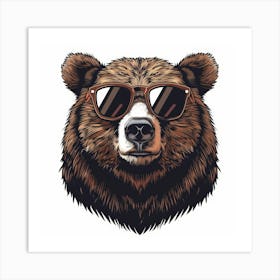 Bear In Sunglasses 10 Art Print