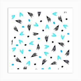 Pointers And Dots Black Blue Art Print