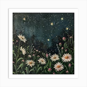 Daisies Under The Stars Art Print