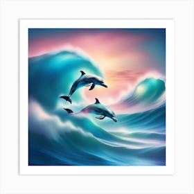 Dolphins In The Ocean 1 Art Print