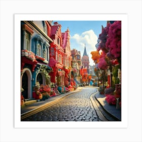 Firefly Bending Uk Street In Whimsical Claymation Style 37000 Art Print