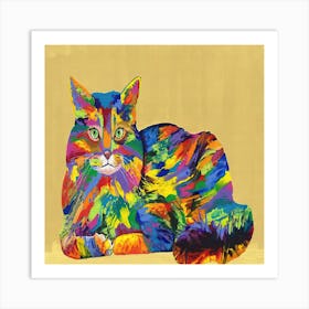 Colorful Cat Canvas Print Art Print