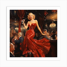 Midnight Blues with Marilyn Art Print