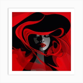 Portrait Of A Woman In A Hat 3 Art Print