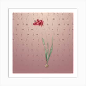 Vintage Ixia Filiformis Botanical on Dusty Pink Pattern n.2021 Art Print