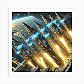 A Detailed Depiction Of The Missile Arrays Mounted Art Print