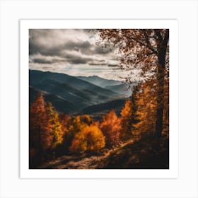 Autumn Trees In The Mountains 2 Art Print