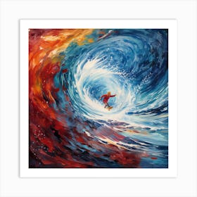 Surfer In A Wave Art Print