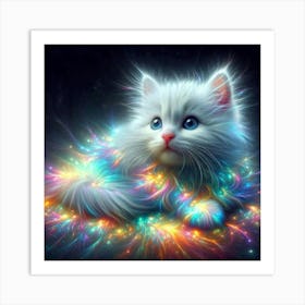 White Cat With Blue Eyes 13 Art Print