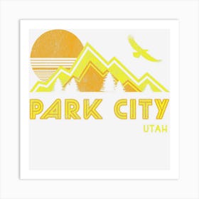 Retro Park City Utah Distressed Home Art Print