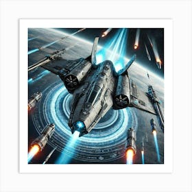 A High Tech, Sci Fi Scene Showing The Tempest Stri Art Print