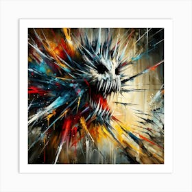 Abstract Explosion of Unleashed Anger Art Print