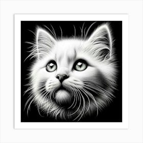 White Cat 3 Art Print