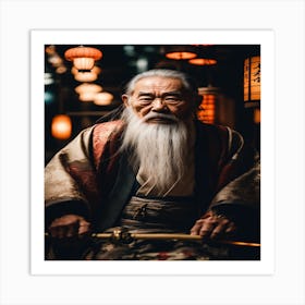 Asian Old Man Art Print