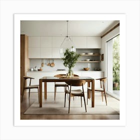 A Photo Of A Kitchen With A Modern Dining Table 3 Art Print