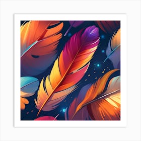 Colorful Feathers 13 Art Print