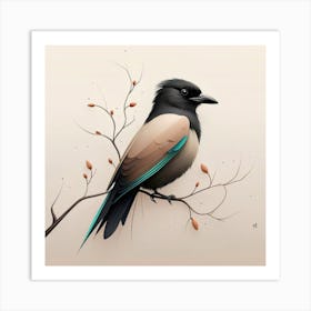 Bird On A Branch 7 Art Print