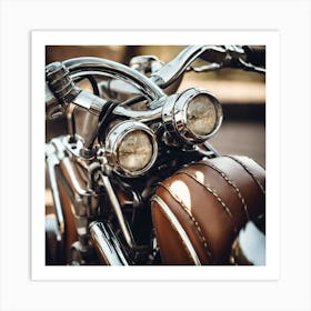 Close Up Of A Motorcycle Art Print