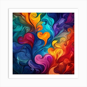 Abstract Colorful Swirls Art Print