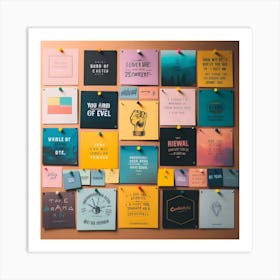 Wall Of Motivational Quotes Art Print