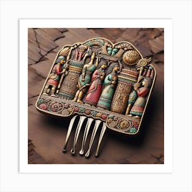 Egyptian Hair Comb Art Print