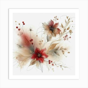 Watercolor Flowers 1 Art Print