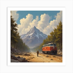 Train On The Tracks Art Print