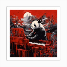 Panda Bear Piano Art Print