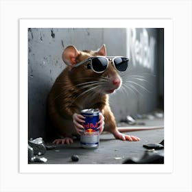 A Sleek, Urban Rat With Shimmering Brown Fur And A Knowing Glint In Its Bright, Black Eyes, (4) Art Print