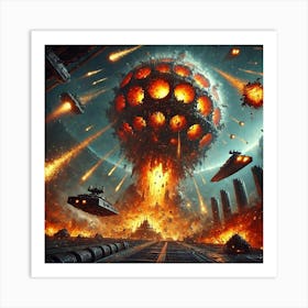 Sky Fortress Emberheart Meteor Storm Barrage Art Print