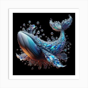 Whale With Bubbles 2 Art Print