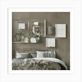 Grey Bedroom 1 Art Print