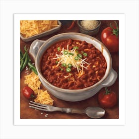 200851 Bowl Of Hearty Chili With Tender Chunks Of Beef, R Xl 1024 V1 0 Art Print