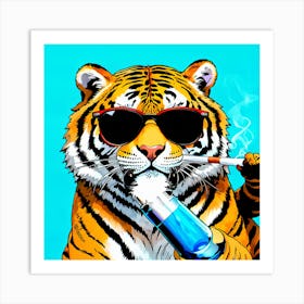 Tiger Smoking 1 Art Print