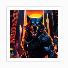 Werewolf In The City Art Print