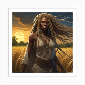 Woman With Dreadlocks 1 Art Print